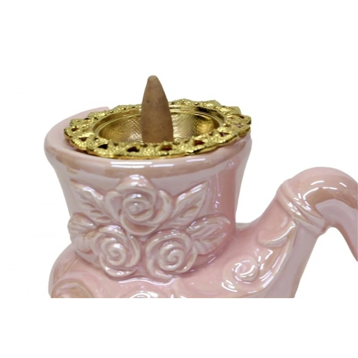 Buhurdanlık Seramik Puro Model  Altın Kapak Dekorlu