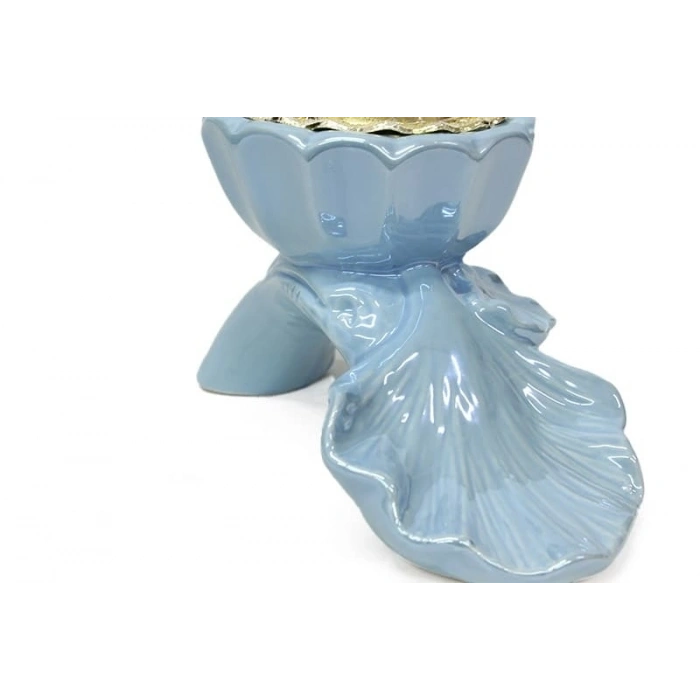 Buhurdanlık Seramik Yaprak Ve Çiçek Altın Kapak Dekorlu