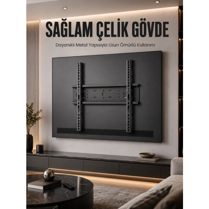 Büyük Ekran Tv Duvar Askısı 50-95 İnç Dayanıklı Sabit Askı Aparatı Kolay Kurulum