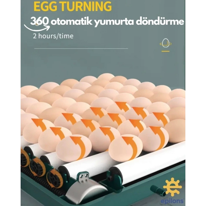 130 Yumurtalık Tam Otomatik Kuluçka Makinesi Wi-fi Kamera Hediyeli Yedek Motorlu Profesyonel Tavuk Kaz Ördek Bıldırcın Güvercin Süs Kuşu İçin İdeal