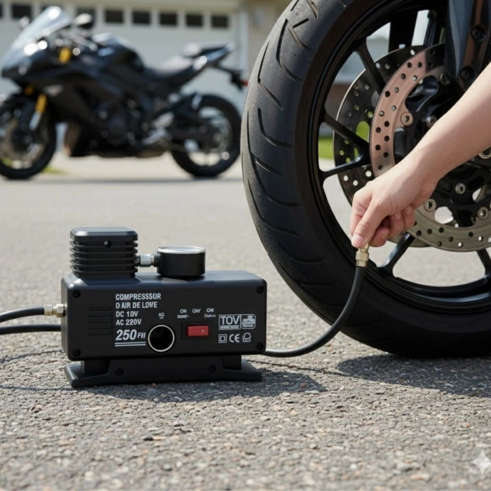 250 PSI Güçlü Taşınabilir Hava Kompresörü–Araba, Motosiklet, Bisiklet ve Top Şişirme İçin Elektrikli Fişli Çakmaklıklı Lastik Şişirme Pompası