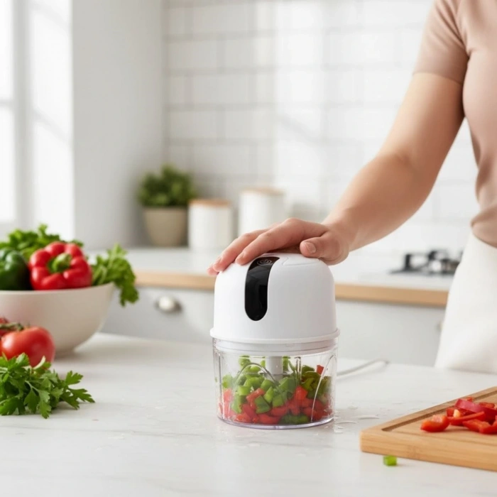 280ml Şarjlı Taşınabilir,Pratik,Kolay Temizlenebilen Hızlı Sessiz Kablosuz USB ile Şarj Olabilen Mini Mutfak Doğrayıcısı