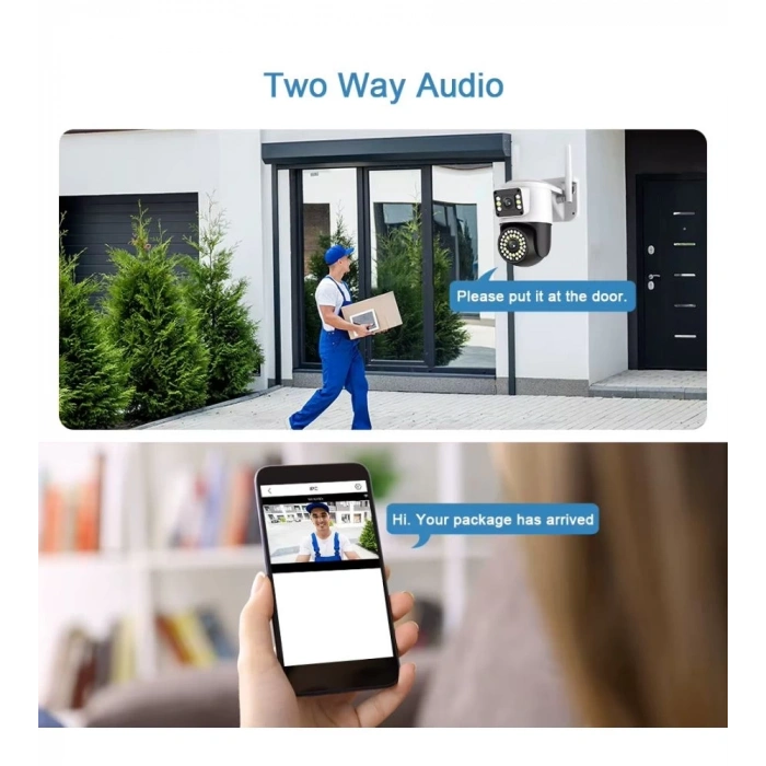32 Gb Hafıza Kartlı 4mp Yoosee Çift Lens Ip Kamera - Wıfı Otomatik İzleme, Su Geçirmez Kablosuz Güvenlik Ev Kamerası, Renkli Gece Görüş