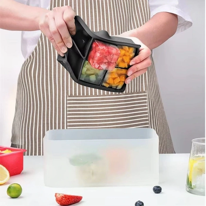 6lı XL Küp Şeklinde Silikon Kolay Çıkabilen Buz Kalıbı