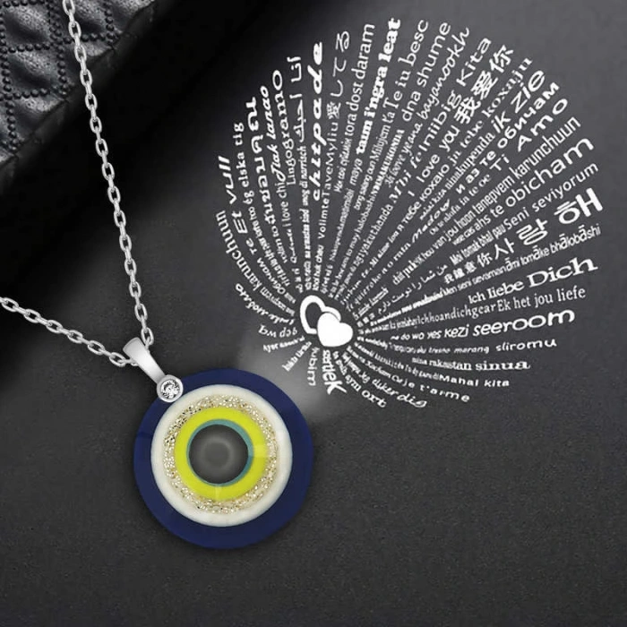 Byhodi 925 Ayar Gümüş 100 Dilde Seni Seviyorum Nazar Kolye T4546 (599599)