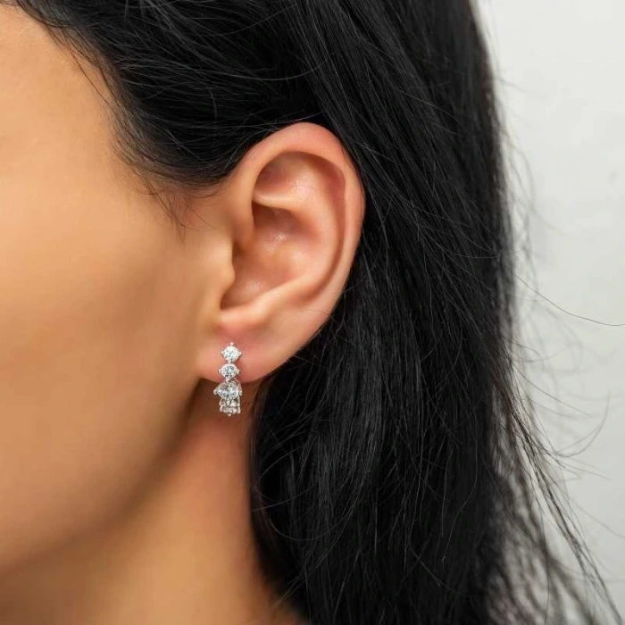 Byhodi 925 Ayar Gümüş 5 Taş Küpe T4234 (599599)