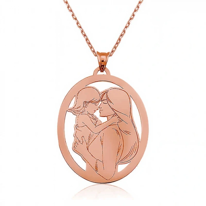 925 Ayar ​Gümüş Anne Kız Gümüş Kolye T5690 (599599)