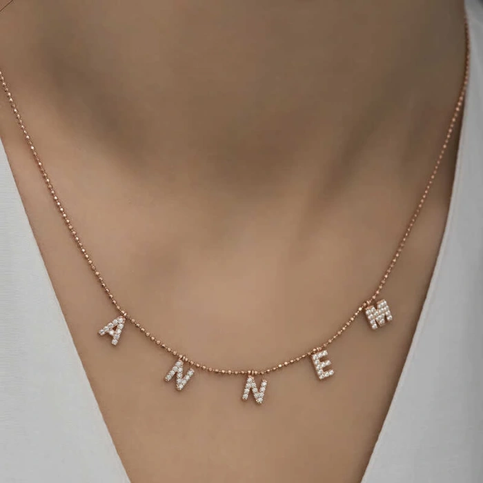 ​925 Ayar Gümüş Annem Yazılı Bayan Gümüş Kolye T6321 (599599)