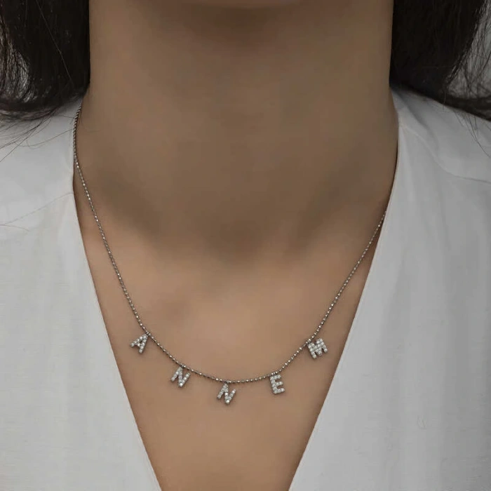 ​925 Ayar Gümüş Annem Yazılı Bayan Gümüş Kolye T6322 (599599)