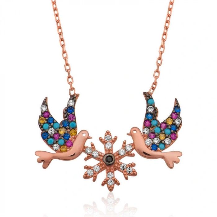 925 Ayar Gümüş Aşk Kuşları Kadın Gümüş Kolye PT2610881 (599599)