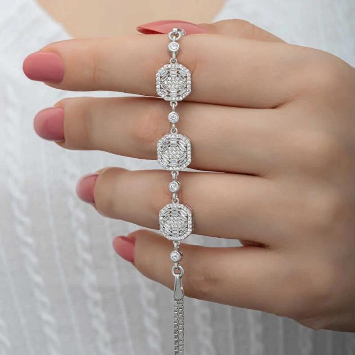 Byhodi 925 Ayar Gümüş Baget Kadın Bileklik T8494 (599599)