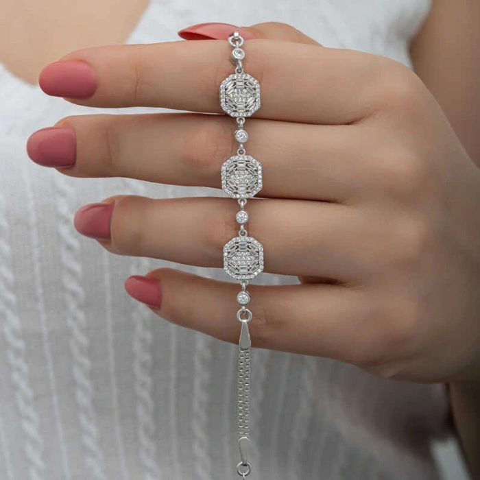 Byhodi 925 Ayar Gümüş Baget Kadın Bileklik T8494 (599599)