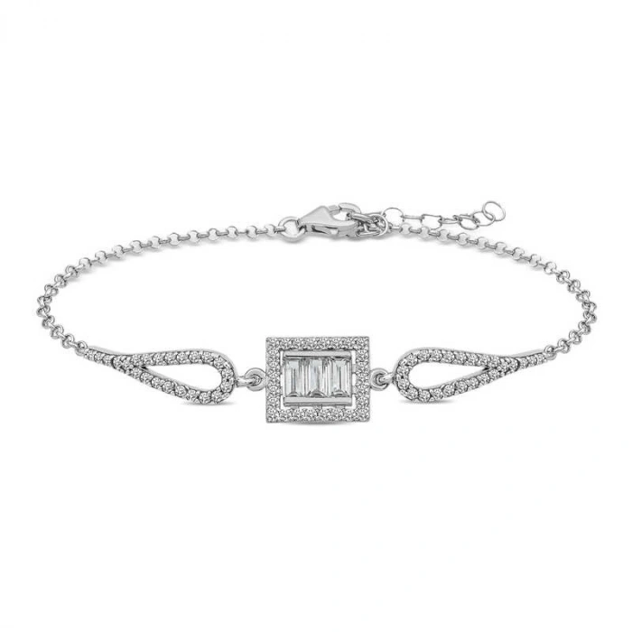 Byhodi 925 Ayar Gümüş Baget Taşlı Bileklik T5062 (599599)