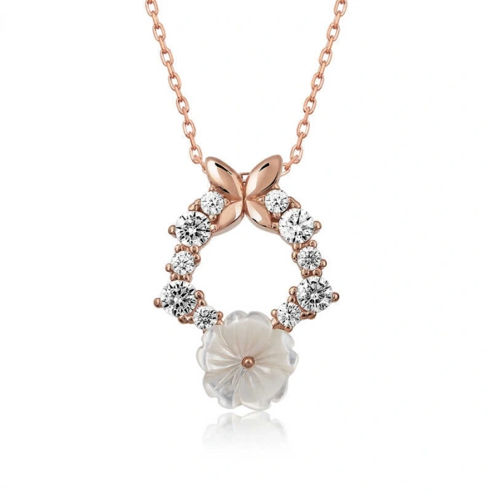 925 Ayar Gümüş Bahar Çiçeği Kadın Gümüş Kolye T5206 (599599)