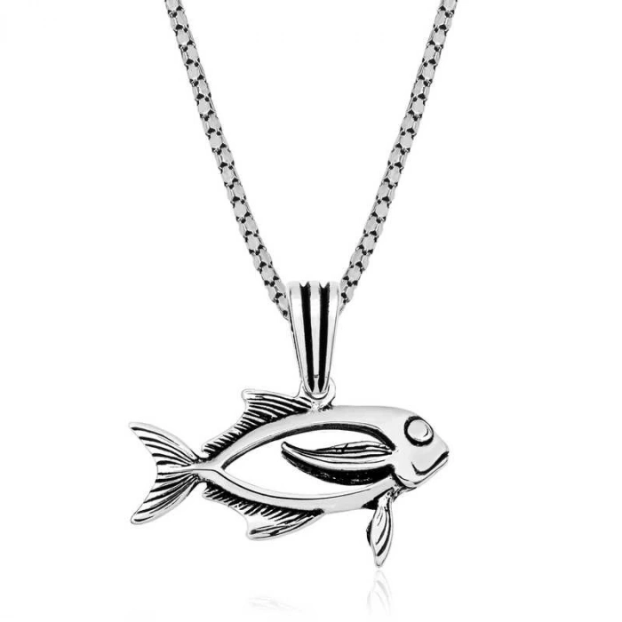 Byhodi 925 Ayar Gümüş Balık Gümüş Kolye T6151 (599599)