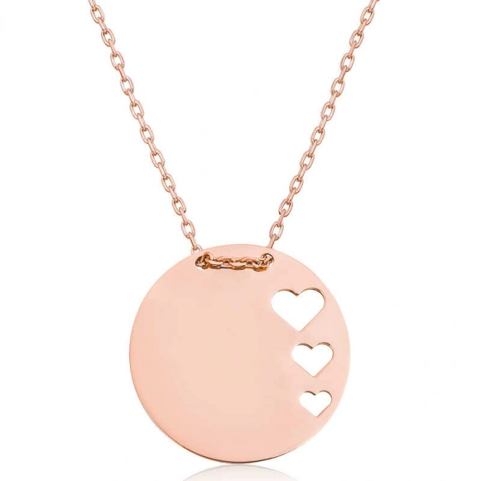 925 Ayar Gümüş Çember Kalp Kadın Gümüş Kolye T6601 (599599)