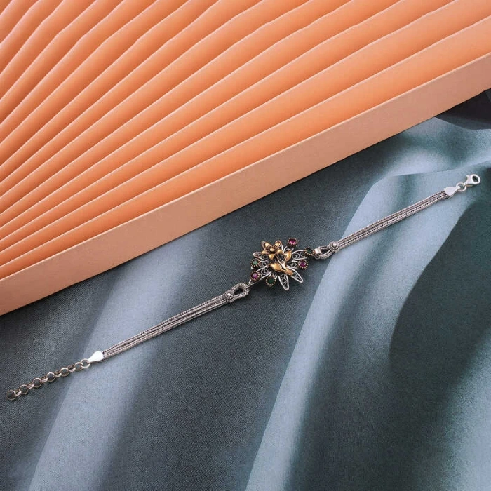 Byhodi 925 Ayar Gümüş Çiçek Otantik Kadın Bileklik T7995 (599599)