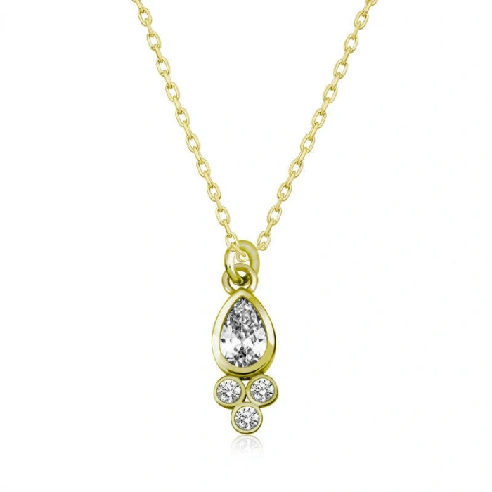 Byhodi 925 Ayar Gümüş Çiğ Damlası Tektaş Bayan Gümüş Kolye T5996 (599599)