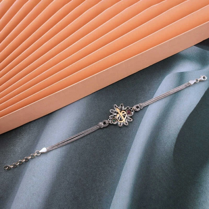 Byhodi 925 Ayar Gümüş Elif Vav Otantik Kadın Bileklik T7994 (599599)