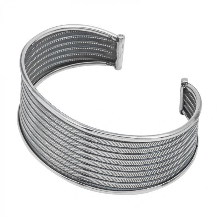 Byhodi 925 Ayar Gümüş Eskitme Desenli Kadın Bilezik T6857 (599599)