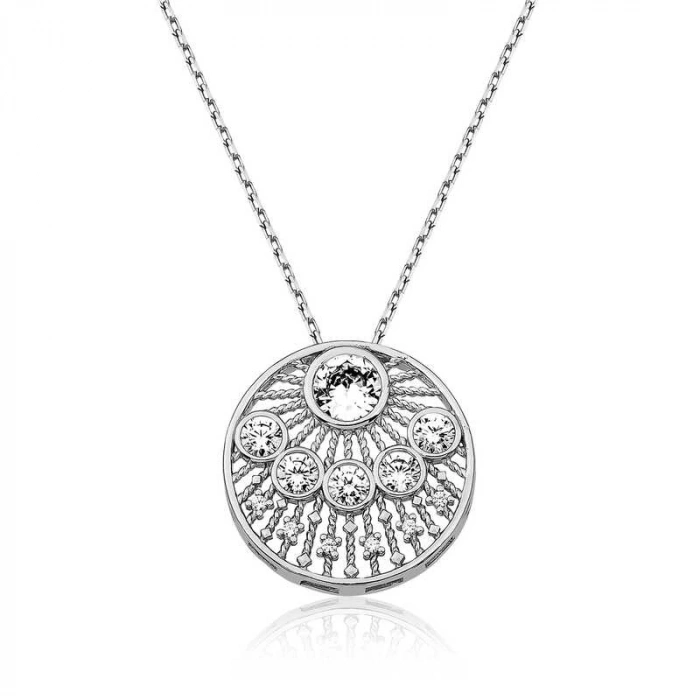 925 Ayar Gümüş Etnik Desenli Kadın Gümüş Kolye T4890 (599599)