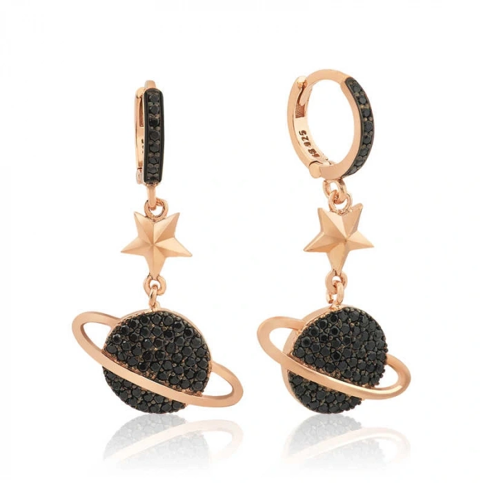 Byhodi 925 Ayar Gümüş Gezegen Küpe T4351 (599599)