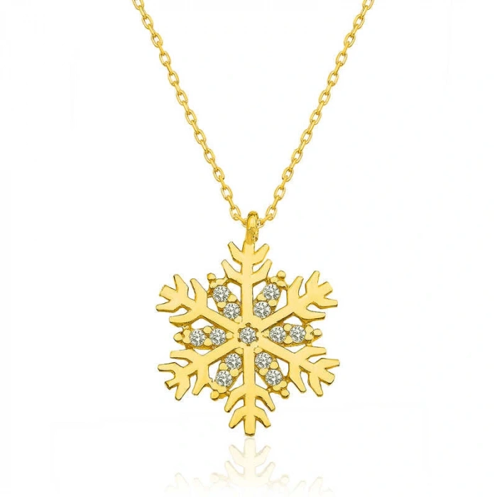 Byhodi ​925 Ayar Gümüş Gold Kar Tanesi Kadın Gümüş Kolye T4971 (599599)