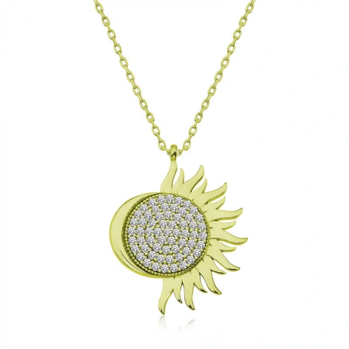 ​925 Ayar Gümüş Gold Mihrimah Sultan Kadın Gümüş Kolye T4941 (599599)