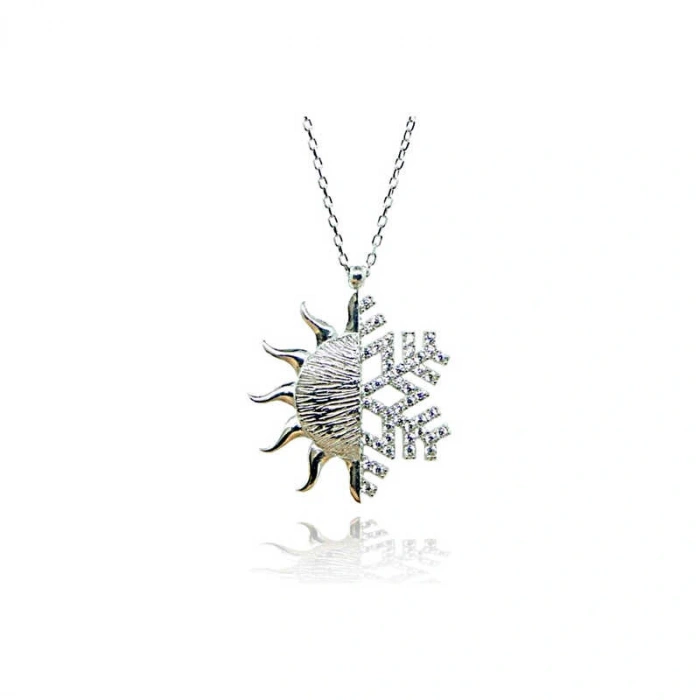 Byhodi 925 Ayar Gümüş Güneş Kartanesi Kadın Gümüş Kolye T6038 (599599)