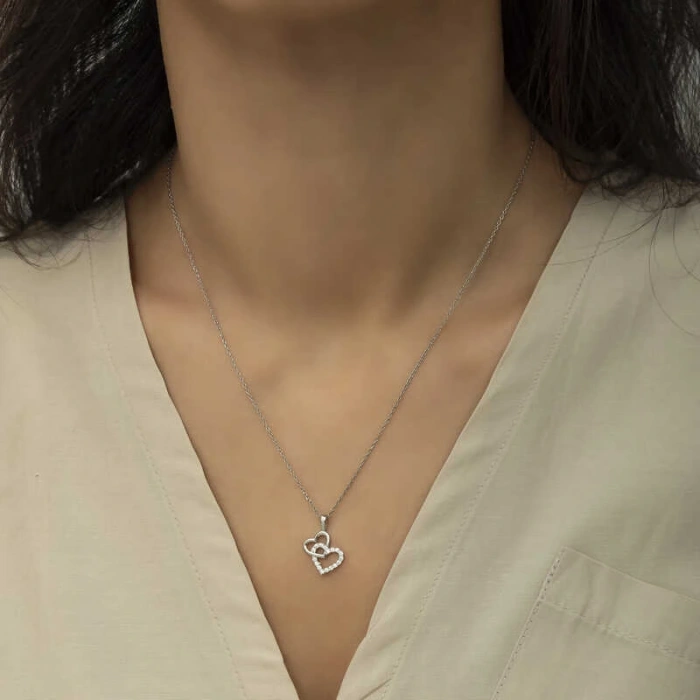 Byhodi 925 Ayar Gümüş Kalp Bayan Gümüş Kolye T6024 (599599)