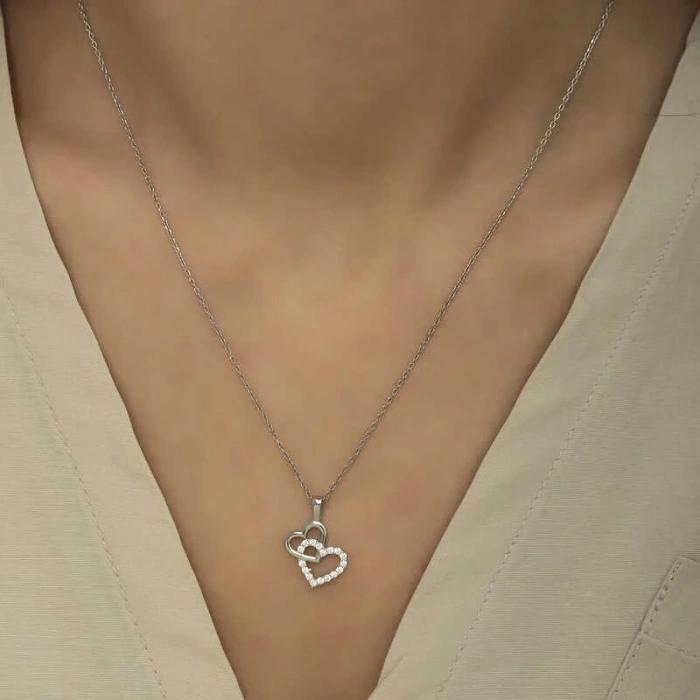 Byhodi 925 Ayar Gümüş Kalp Bayan Gümüş Kolye T6024 (599599)