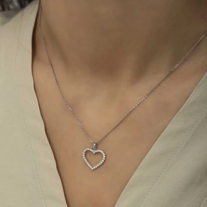 Byhodi 925 Ayar Gümüş Kalp Bayan Gümüş Kolye T6025 (599599)