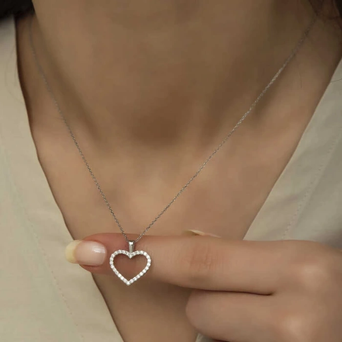 Byhodi 925 Ayar Gümüş Kalp Bayan Gümüş Kolye T6025 (599599)