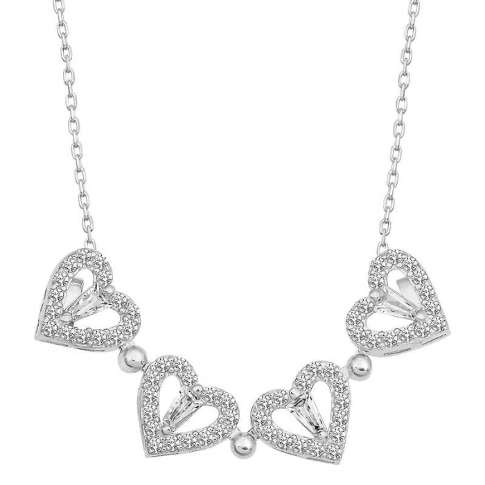 925 Ayar Gümüş Kalpli Açılabilen Yonca Kadın Gümüş Kolye T6981 (599599)