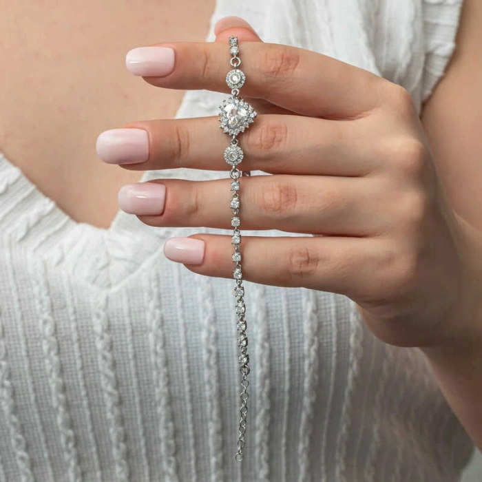 Byhodi 925 Ayar Gümüş Kalpli Su Yolu Kadın Bileklik T8771 (599599)