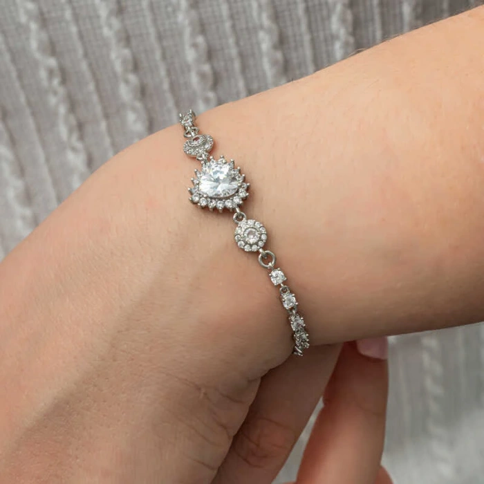 Byhodi 925 Ayar Gümüş Kalpli Su Yolu Kadın Bileklik T8771 (599599)