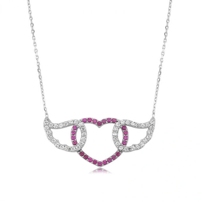 925 Ayar Gümüş Kanatlı Kalp Kadın Gümüş Kolye PT0461127 (599599)