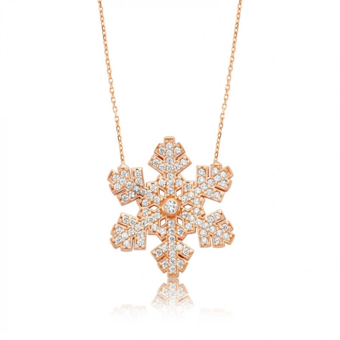925 Ayar Gümüş Kar Tanesi Kadın Gümüş Kolye PT2610275 (599599)