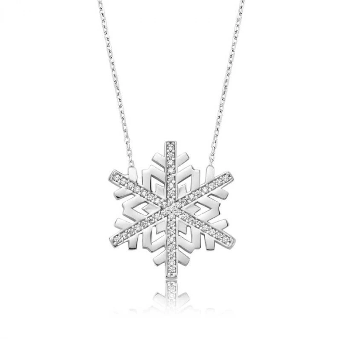 925 Ayar Gümüş Kar Tanesi Kadın Gümüş Kolye PT2610276 (599599)