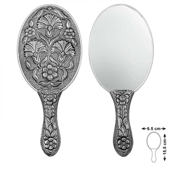 Byhodi 925 Ayar Gümüş Karanfil Motifli El Aynası T8634 (599599)