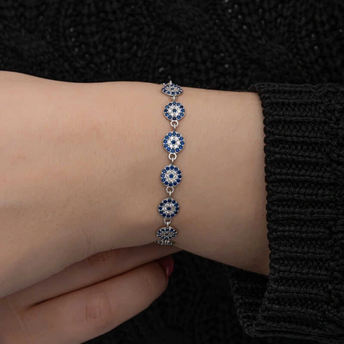 Byhodi ​925 Ayar Gümüş Nazar Boncuklu Kadın Bileklik T8648 (599599)