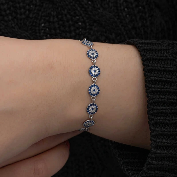 Byhodi ​925 Ayar Gümüş Nazar Boncuklu Kadın Bileklik T8648 (599599)