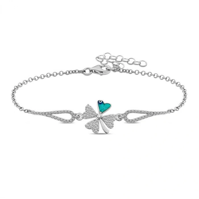 Byhodi 925 Ayar Gümüş Nazarlı Yonca Bileklik T5247 (599599)