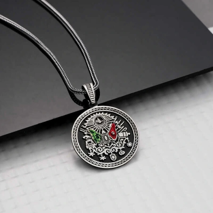 Byhodi 925 Ayar Gümüş Osmanlı Armalı Erkek Kolye T7928 (599599)