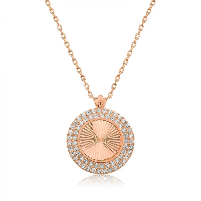 Byhodi 925 Ayar Gümüş Oval Fırfır Kadın Gümüş Kolye T4527 (599599)