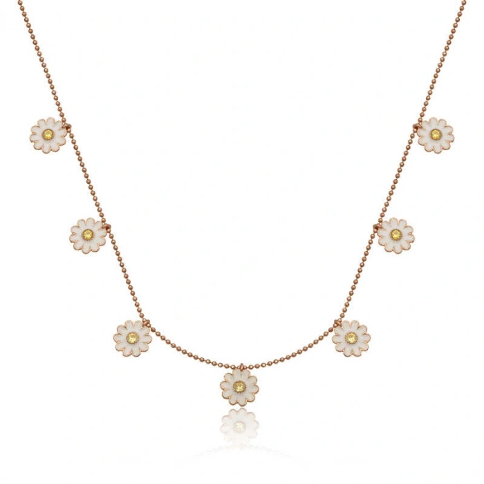 925 Ayar Gümüş Papatya Şans Kadın Gümüş Kolye T6922 (599599)