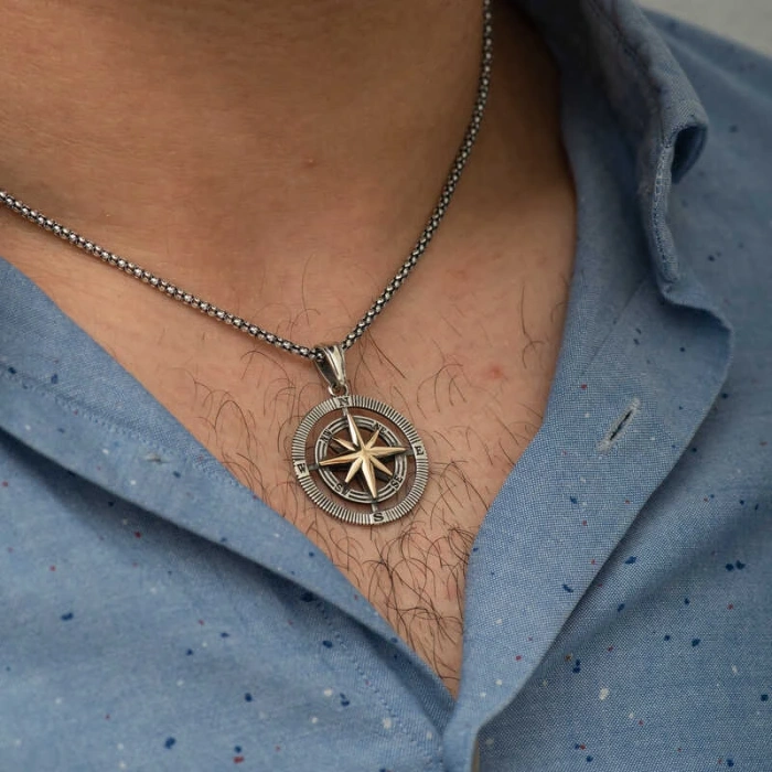 Byhodi 925 Ayar Gümüş Pusula Unisex Kolye T4650 (599599)