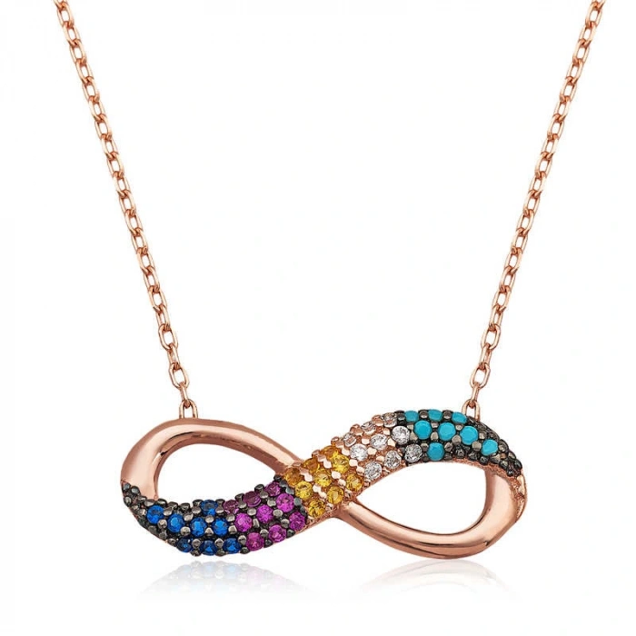925 Ayar Gümüş Renkli Sonsuzluk Kadın Gümüş Kolye PT2610888 (599599)