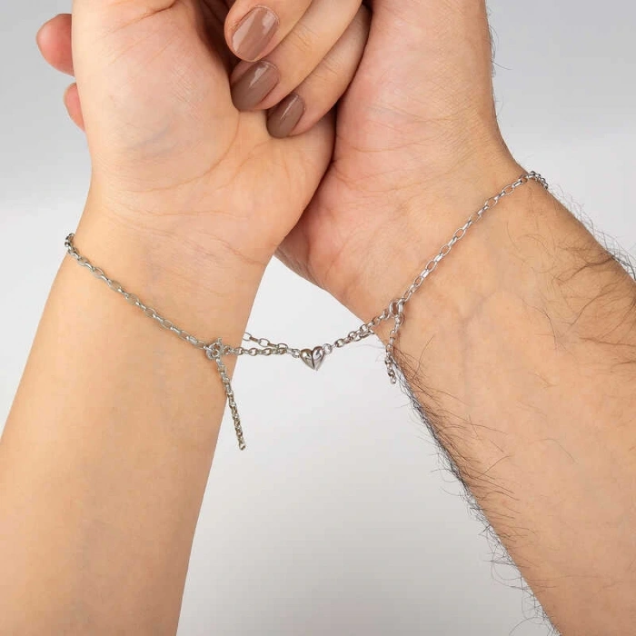 Byhodi 925 Ayar Gümüş Rodyum Çift Kalpli Aşk Bileklik T8620 (599599)