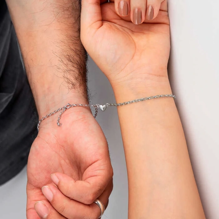 Byhodi 925 Ayar Gümüş Rodyum Çift Kalpli Aşk Bileklik T8620 (599599)